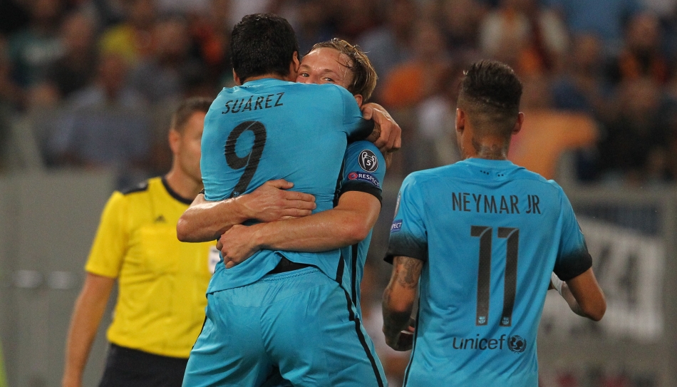 16/09/2015;ROMA CALCIO;STADIO OLIMPICO; CHAMPIONS LEAGUE; CALCIO;BARCELLONA CALCIO  
NELLA FOTO: BARCELLONA ESULTA