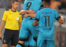 16/09/2015;ROMA CALCIO;STADIO OLIMPICO; CHAMPIONS LEAGUE; CALCIO;BARCELLONA CALCIO  
NELLA FOTO: BARCELLONA ESULTA