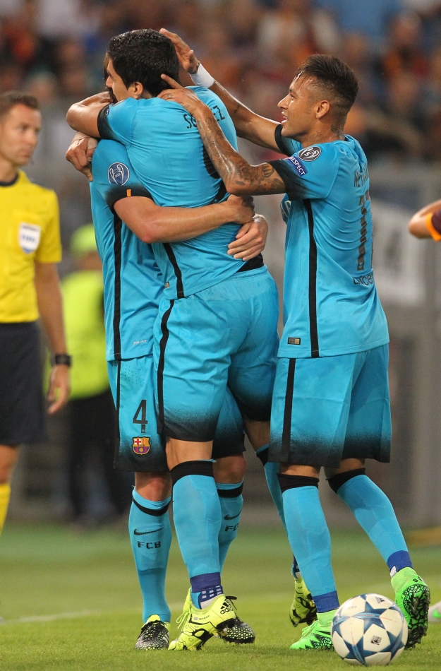 16/09/2015;ROMA CALCIO;STADIO OLIMPICO; CHAMPIONS LEAGUE; CALCIO;BARCELLONA CALCIO  
NELLA FOTO: BARCELLONA ESULTA
