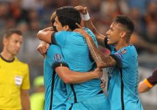 16/09/2015;ROMA CALCIO;STADIO OLIMPICO; CHAMPIONS LEAGUE; CALCIO;BARCELLONA CALCIO  
NELLA FOTO: BARCELLONA ESULTA