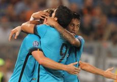 16/09/2015;ROMA CALCIO;STADIO OLIMPICO; CHAMPIONS LEAGUE; CALCIO;BARCELLONA CALCIO  
NELLA FOTO: BARCELLONA ESULTA