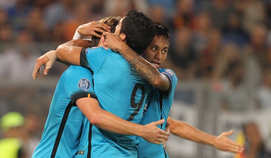 16/09/2015;ROMA CALCIO;STADIO OLIMPICO; CHAMPIONS LEAGUE; CALCIO;BARCELLONA CALCIO  
NELLA FOTO: BARCELLONA ESULTA
