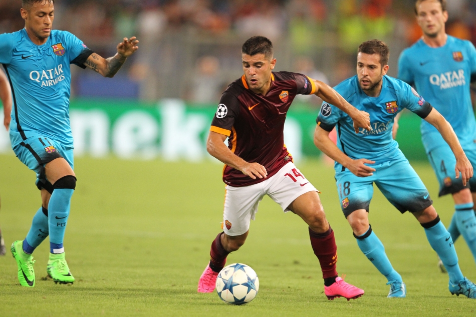 16/09/2015;ROMA CALCIO;STADIO OLIMPICO; CHAMPIONS LEAGUE; CALCIO;BARCELLONA CALCIO  
NELLA FOTO: FALQUE'