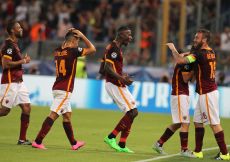 16/09/2015;ROMA CALCIO;STADIO OLIMPICO; CHAMPIONS LEAGUE; CALCIO;BARCELLONA CALCIO  
NELLA FOTO: ROMA ESULTA