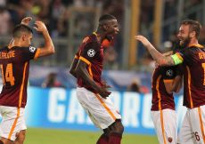 16/09/2015;ROMA CALCIO;STADIO OLIMPICO; CHAMPIONS LEAGUE; CALCIO;BARCELLONA CALCIO  
NELLA FOTO: ROMA ESULTA