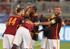 16/09/2015;ROMA CALCIO;STADIO OLIMPICO; CHAMPIONS LEAGUE; CALCIO;BARCELLONA CALCIO  
NELLA FOTO: ROMA ESULTA