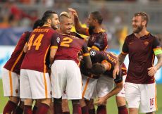 16/09/2015;ROMA CALCIO;STADIO OLIMPICO; CHAMPIONS LEAGUE; CALCIO;BARCELLONA CALCIO  
NELLA FOTO: ROMA ESULTA
