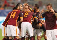 16/09/2015;ROMA CALCIO;STADIO OLIMPICO; CHAMPIONS LEAGUE; CALCIO;BARCELLONA CALCIO  
NELLA FOTO: ROMA ESULTA