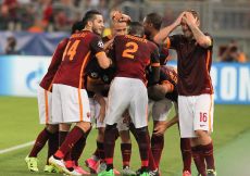16/09/2015;ROMA CALCIO;STADIO OLIMPICO; CHAMPIONS LEAGUE; CALCIO;BARCELLONA CALCIO  
NELLA FOTO: ROMA ESULTA