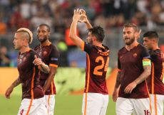 16/09/2015;ROMA CALCIO;STADIO OLIMPICO; CHAMPIONS LEAGUE; CALCIO;BARCELLONA CALCIO  
NELLA FOTO: FLORENZI ESULTA