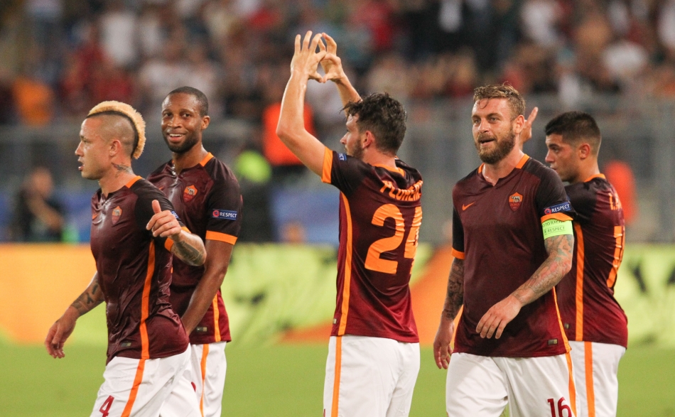 16/09/2015;ROMA CALCIO;STADIO OLIMPICO; CHAMPIONS LEAGUE; CALCIO;BARCELLONA CALCIO  
NELLA FOTO: FLORENZI ESULTA
