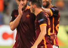 16/09/2015;ROMA CALCIO;STADIO OLIMPICO; CHAMPIONS LEAGUE; CALCIO;BARCELLONA CALCIO  
NELLA FOTO: DE ROSSI FLORENZI KEITA