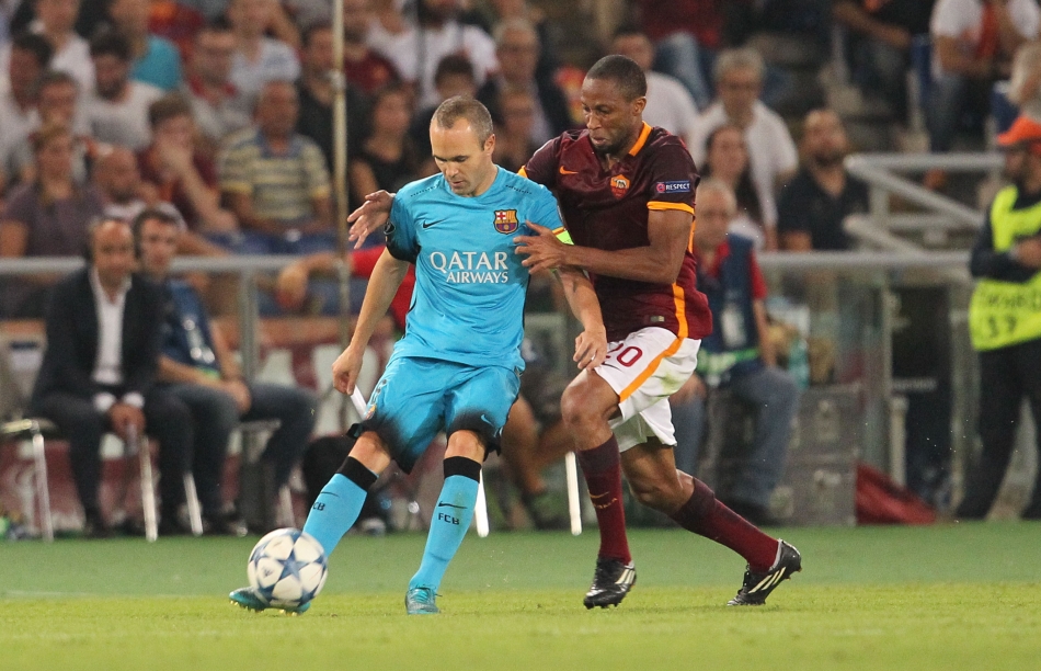 16/09/2015;ROMA CALCIO;STADIO OLIMPICO; CHAMPIONS LEAGUE; CALCIO;BARCELLONA CALCIO  
NELLA FOTO: INIESTA