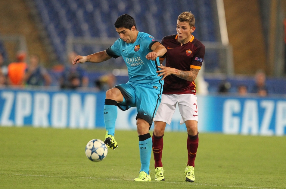 16/09/2015;ROMA CALCIO;STADIO OLIMPICO; CHAMPIONS LEAGUE; CALCIO;BARCELLONA CALCIO  
NELLA FOTO: SUAREZ