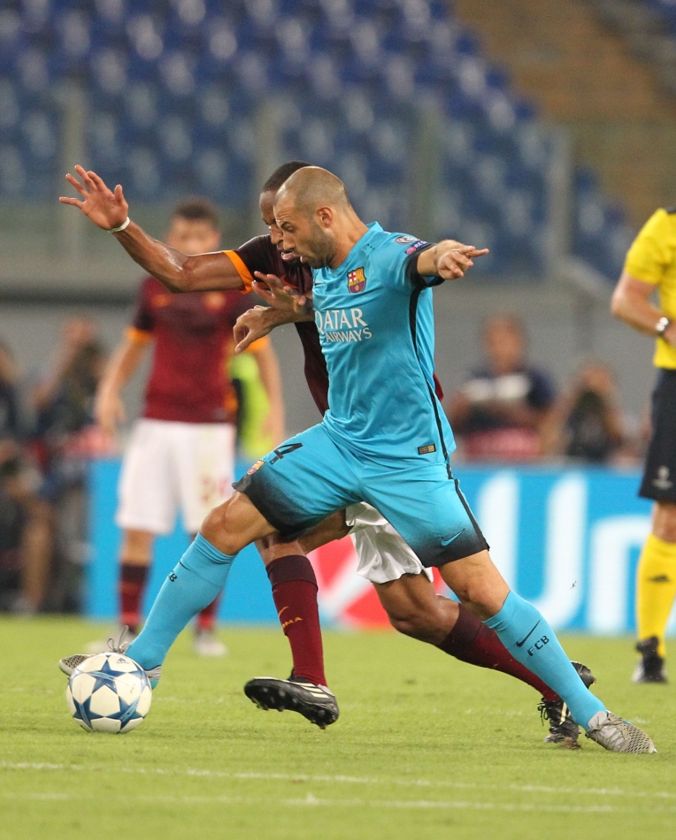 16/09/2015;ROMA CALCIO;STADIO OLIMPICO; CHAMPIONS LEAGUE; CALCIO;BARCELLONA CALCIO  
NELLA FOTO: MASCHERANO