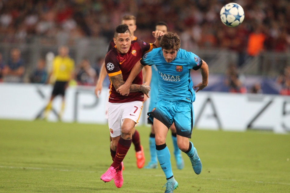 16/09/2015;ROMA CALCIO;STADIO OLIMPICO; CHAMPIONS LEAGUE; CALCIO;BARCELLONA CALCIO  
NELLA FOTO: ITURBE